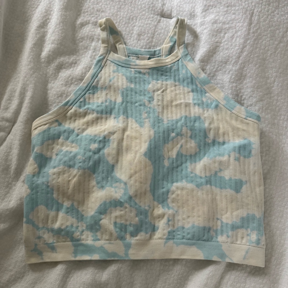 Fabletics Blue and White Tank Size L